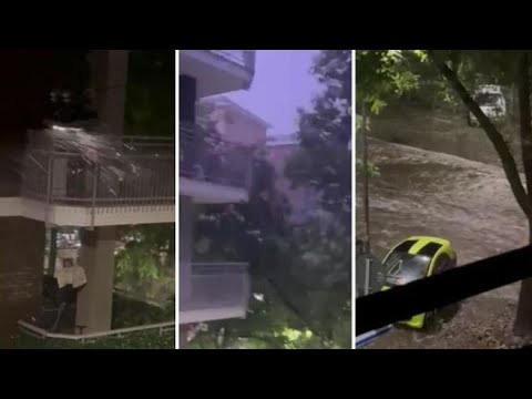 La pioggia intensa, i fulmini, l’acqua alta in strada: la notte in via Solari a Milano