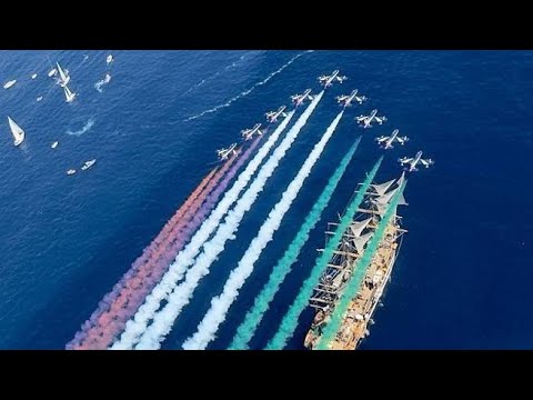 Frecce Tricolori, ecco lo spettacolare volo per salutare la partenza dell’Amerigo Vespucci