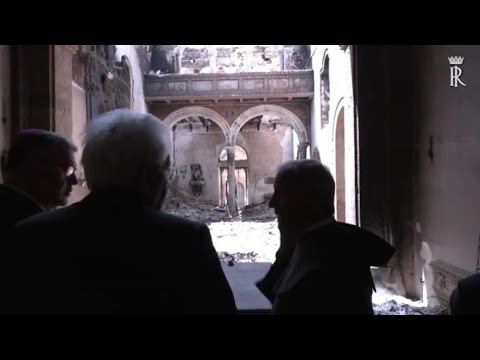 Il Presidente Mattarella visita a Palermo la Chiesa di Santa Maria di Gesù distrutta dalle fiamme