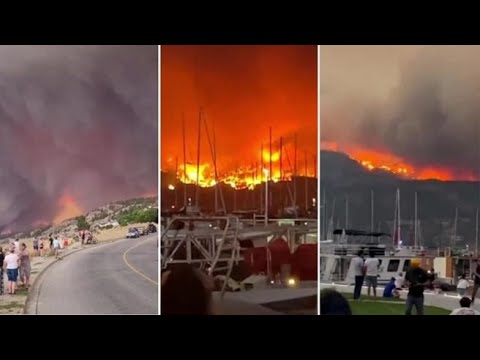 Le immagini degli incendi che stanno devastando la città di Kelowna, in Canada
