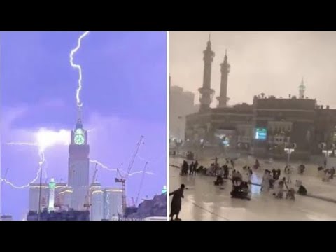 Una tempesta si abbatte su La Mecca: le persone vengono trascinate via dal vento