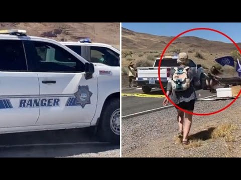 Gli eco-attivisti bloccano la strada, l’auto della polizia in corsa distrugge la barriera