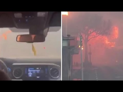 Vasti incendi alle Hawaii: il video della fuga dalle fiamme in automobile