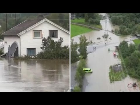 Le immagini della devastazione causata dal crollo di una diga in Norvegia