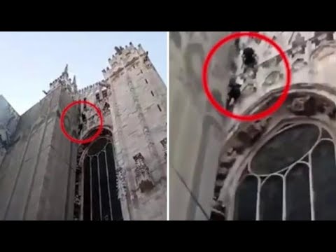 La folle scalata del Duomo di Milano: i due climber francesi bloccati all’alba