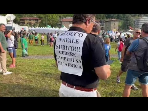 La frase di un militante della Lega a Pontida: «Lampedusa all’Africa»