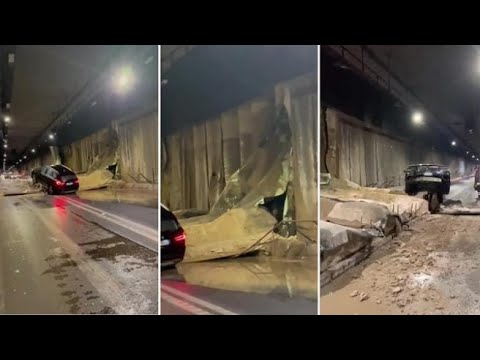 Crolla parte della galleria San Silvestro a Pescara: un’auto colpita dalla parete