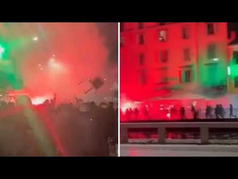 Scontri prima di Milan-Paris Saint Germain: lancio di bottiglie e sedie, poi l’inseguimento sui…