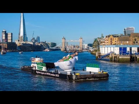 Pesto sul Tamigi: un enorme mortaio per promuovere la Liguria all’estero