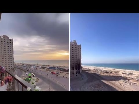 Gaza, prima e dopo il 7 ottobre: la passeggiata lungomare trasformata in una indefinita distesa…