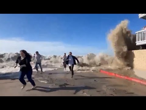 Violenta onda anomala si abbatte sulla città di Ventura, in California: 8 persone sono rimaste…