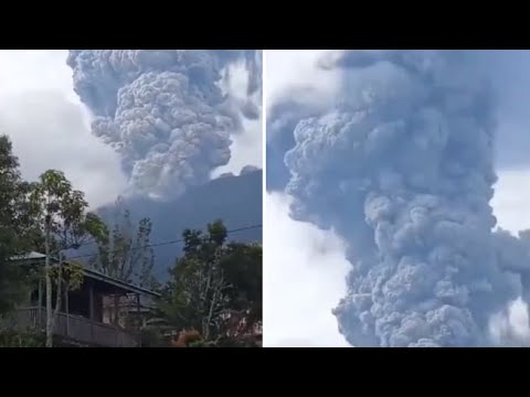 Erutta il vulcano Marapi in Indonesia: il video della colonna di fumo alta tre chilometri