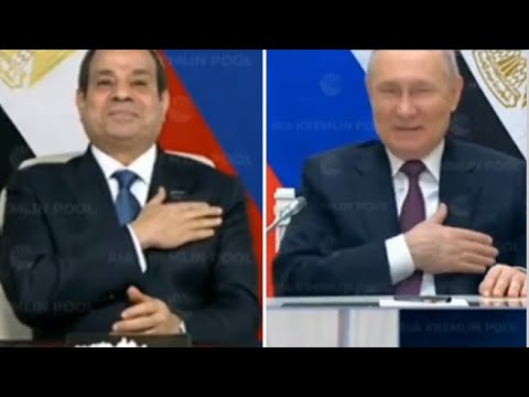 Il caloroso saluto di Al Sisi a Putin: mette una mano sul cuore e il presidente russo lo imita