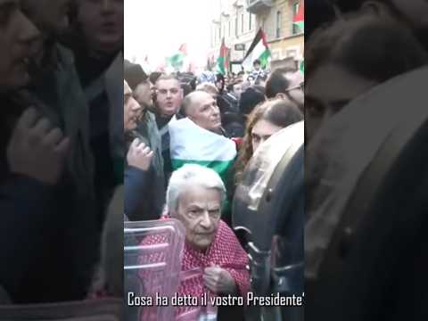 Corteo pro-Palestina: il surreale dialogo tra il carabiniere e l’attivista Franca Caffa #shorts#news