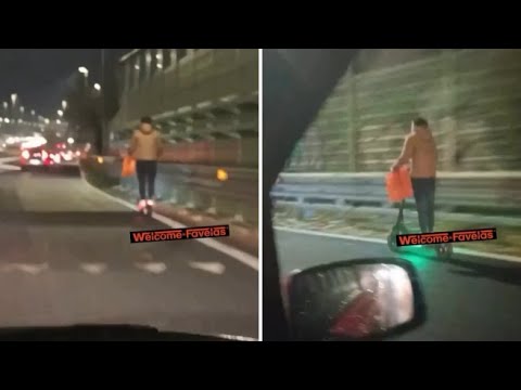 Roma, percorre il Grande raccordo anulare in monopattino