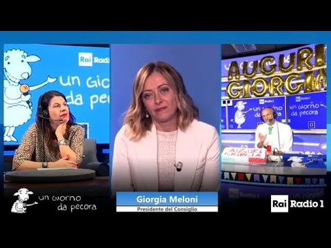 Meloni festeggia i 47 anni a “Un Giorno da Pecora”: «Per i 50 anni sarò a Chigi»