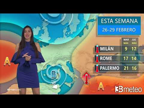 Previsiones del tiempo para esta semana 26-29 Febrero en Italia