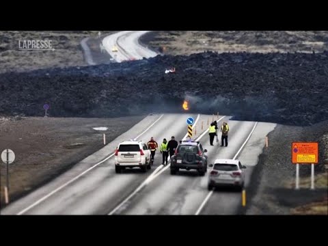 Eruzione in Islanda: la lava invade le strade