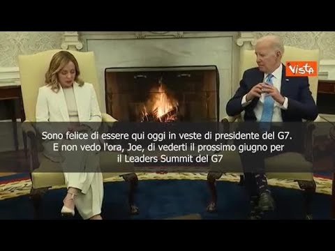 Meloni a Biden: «Non vedo l’ora di ospitarti in Puglia per il G7»