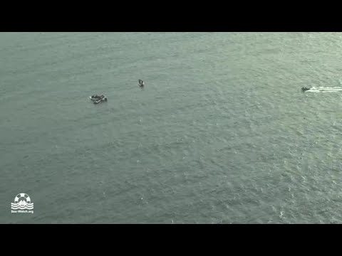 La motovedetta libica fa una manovra violenta e i migranti cadono in acqua