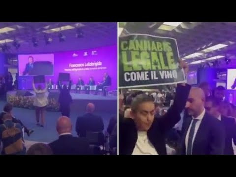 «Cannabis legale come il vino»: i cartelli esposti all’inaugurazione di Vinitaly 2024