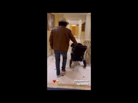 Al Bano a spasso per Roma con il nipotino Axel Lupo