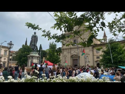 Anche a Firenze studenti in tenda per la Palestina: in 300 in piazza San Marco