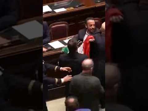 Le immagini della rissa alla Camera che ha coinvolto gli onorevoli Donno e Iezzi #shorts #news