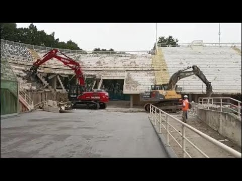 Stadio Franchi, ecco le prime demolizioni in Curva Fiesole