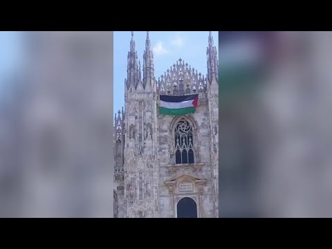 Bandiera palestinese sul Duomo