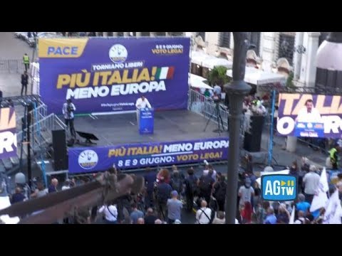 Chiusura campagna elettorale della Lega a Roma, la piazza è semivuota