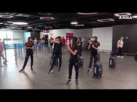 Parigi 2024, uno show delle Farfalle a Fiumicino prima del volo