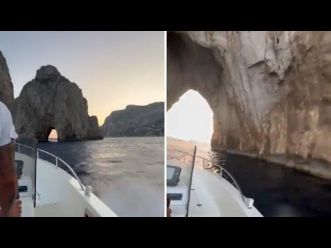 Sfreccia a tutta velocità tra i faraglioni