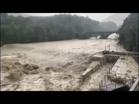 Maltempo in Piemonte, il fiume Stura esonda