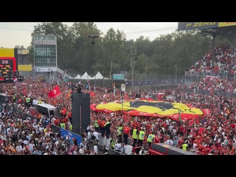 Il trionfo della Ferrari di Leclerc al Gp di Monza, la marea rossa invade la pista