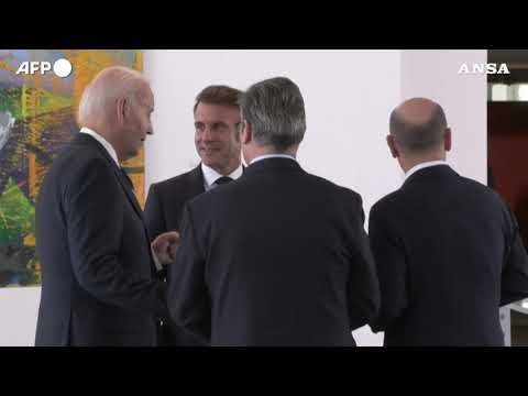 Biden, Starmer, Macron e Scholz in cancelleria a Berlino per una riunione a quattro