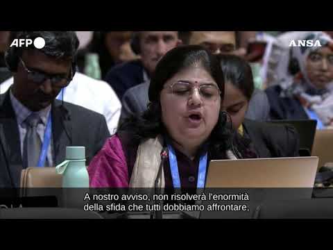 Cop29, l’India si oppone al documento approvato a Baku