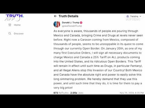 Trump su Truth: “Dazi del 10% a Cina contro traffico di droga negli Usa”