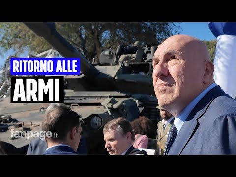 Crosetto inaugura il villaggio Difesa a Roma, tra parate militari e bambini sui carri armati