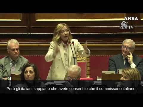 Meloni: “Pd teneva ostaggio Fitto per difendere commissario spagnolo”