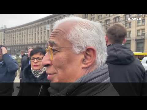 Il presidente del Consiglio Europeo Antonio Costa in visita a Kiev