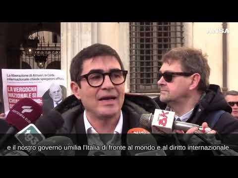 Almasri, flash mob di Avs davanti a Palazzo Chigi