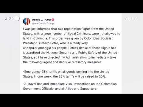 Trump, dazi e sanzioni a Bogota’ per aver rifiutato i voli sui rimpatri