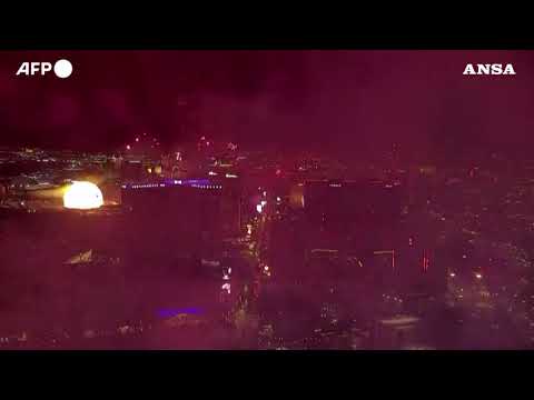 Capodanno, i fuochi d’artificio a Las Vegas