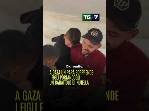 A #Gaza un papà sorprende i figli portandogli un barattolo di #nutella