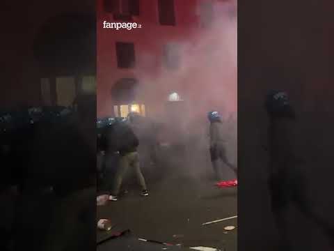 Manifestazione di studenti e collettivi nel quartiere di San Lorenzo a Roma per Ramy Elgalm. Cariche