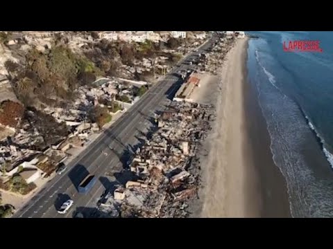 Los Angeles, il lungomare di Malibu distrutto dal fuoco nel video dal drone
