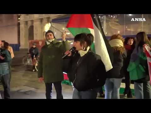 Torino, presidio pro Palestina dopo il cessate il fuoco a Gaza