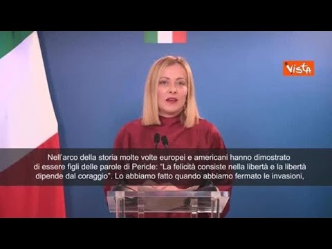 Meloni: “Ucraina combatte contro brutale aggressore. Con Trump avremo pace giusta”