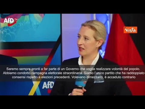 Elezioni Germania, Weidel (Afd): Vittoria storica, pronti a far parte del Governo